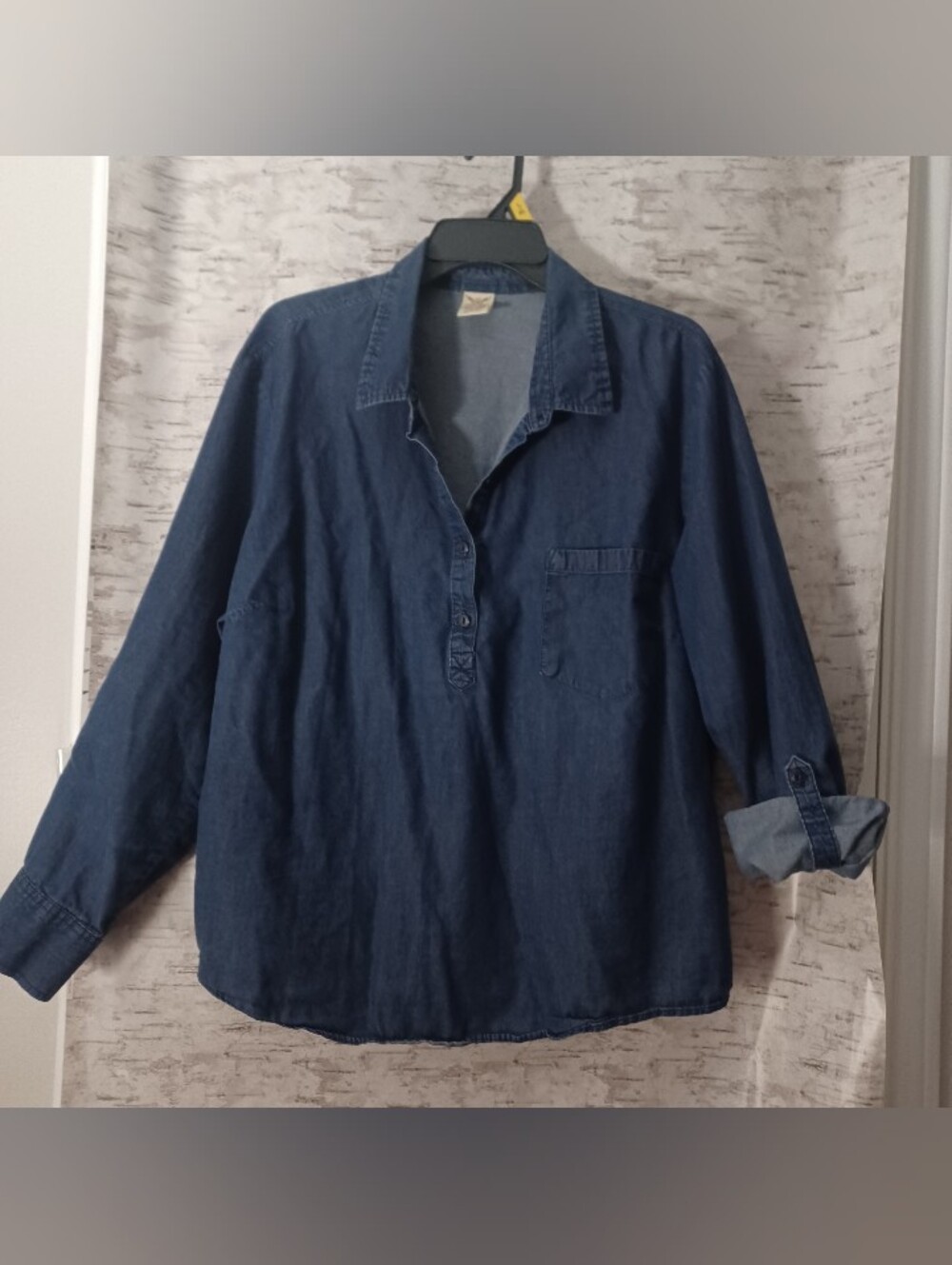 Faded Glory Denim Blouse Sz XXL